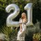 40 Inch Jumbo Silver Foil Mylar Number Balloons for Men Women 21st Birthday Party Decorations (Silver Numbers)